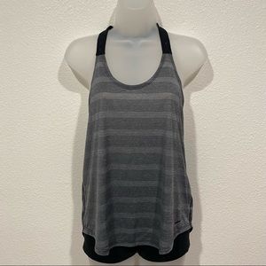 nike grey dri fit workout athletic yoga gym racerback muscle tank top athleisure